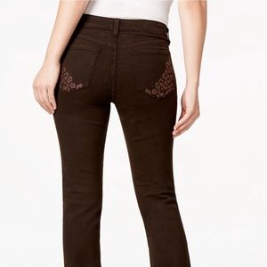 NYDJ Billie Mini Bootcut Brown Jeans Mahogany